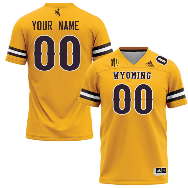 Custom Wyoming Cowboys Name And Number Football Jerseys-Gold